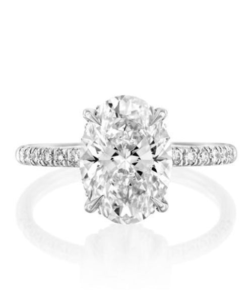 Stunning 3.33 CT Oval Channel-Set Diamond Engagement Ring in White Gold