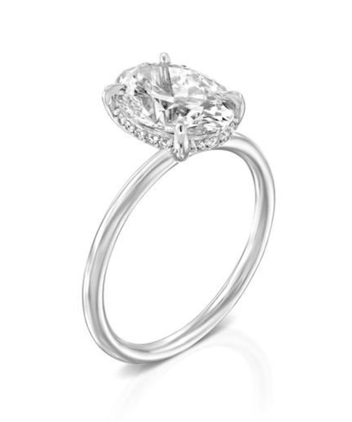 Dazzling 2.82 CT Oval Halo Diamond Engagement Ring in White Gold