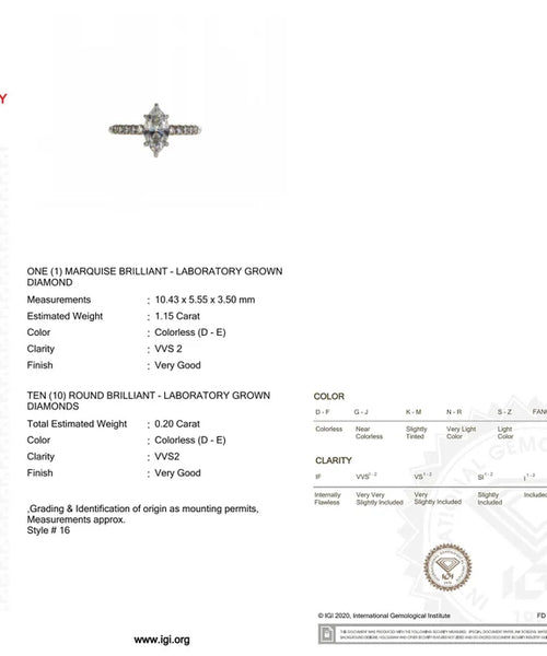 Exquisite Elegance: 1.35 CT Marquise Diamond with Lustrous Side Stones in White Gold