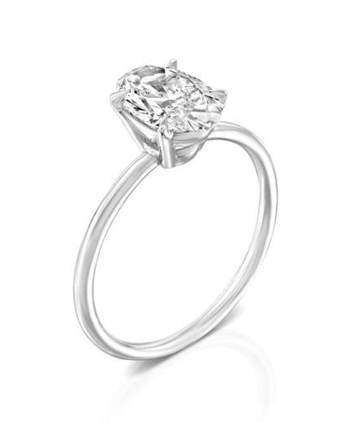 Elegance Defined: 1.33 CT Oval Solitaire Engagement Ring in White Gold