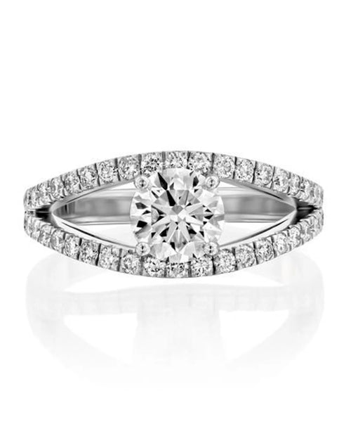 Vintage Elegance: 1.61 CT Round Brilliant Engagement Ring in White Gold