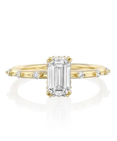 Timeless Elegance: 1.11 CT Emerald Vintage Engagement Ring in Yellow Gold from MY Diamond Collection