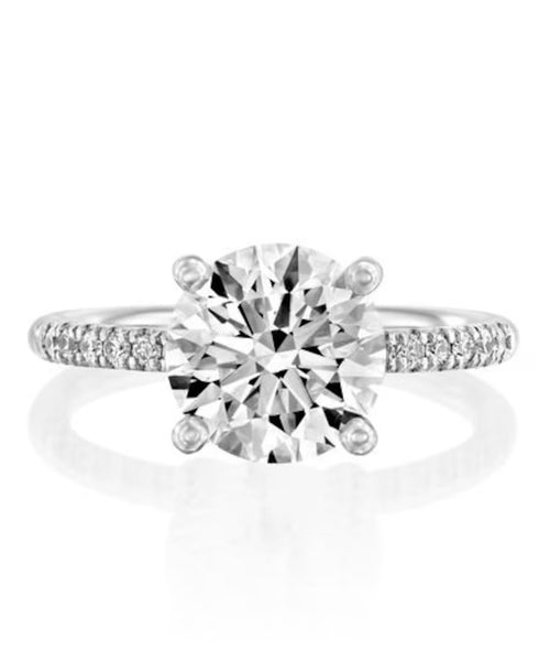 Timeless Radiance: 2.76 CT Round Brilliant Channel-Set Engagement Ring in White Gold