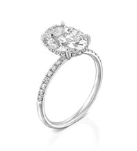 Stunning 3.33 CT Oval Channel-Set Diamond Engagement Ring in White Gold