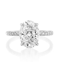 Stunning 3.33 CT Oval Channel-Set Diamond Engagement Ring in White Gold