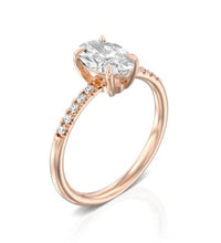 Elegant 1.27 CT Oval Channel-Set Diamond Engagement Ring in Rose Gold