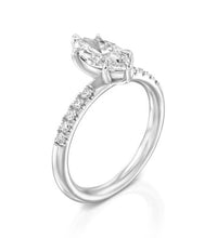 Exquisite Elegance: 1.35 CT Marquise Diamond with Lustrous Side Stones in White Gold