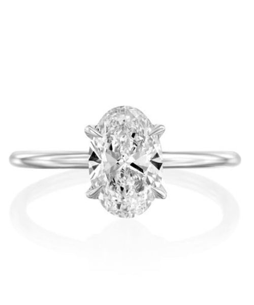 Elegance Defined: 1.33 CT Oval Solitaire Engagement Ring in White Gold