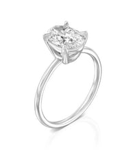 Luminescent Elegance: 1.74 CT Oval Solitaire Engagement Ring in White Gold