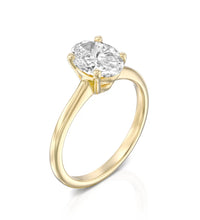 Golden Radiance: 1.70 CT Oval Solitaire Engagement Ring in Yellow Gold