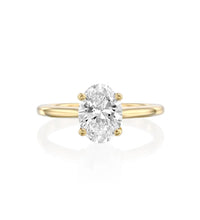 Golden Radiance: 1.70 CT Oval Solitaire Engagement Ring in Yellow Gold