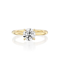 Lustrous Solitaire: 1.3 CT Round Brilliant Engagement Ring in Yellow Gold