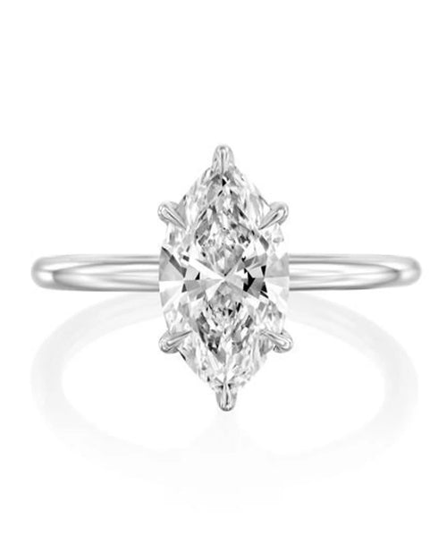Elegant Allure: 1.72 CT Marquise Solitaire Engagement Ring in White Gold