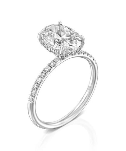 Timeless Radiance: 2.57 CT Oval Channel-Set Engagement Ring in White Gold