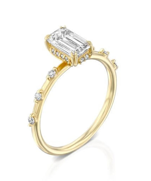 Timeless Elegance: 1.11 CT Emerald Vintage Engagement Ring in Yellow Gold from MY Diamond Collection