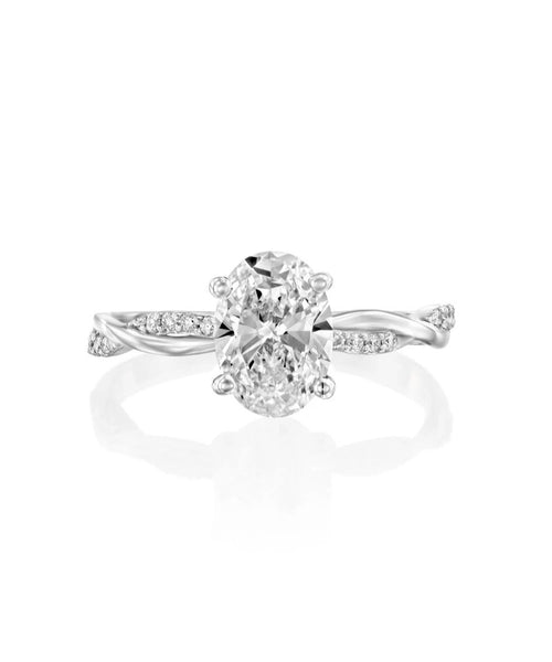 Infinite Love: 1.5 CT Oval Infinity Engagement Ring in White Gold from MY Diamond Collection