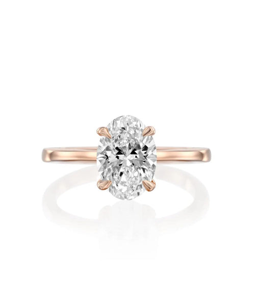 Ethereal Radiance: 2.26 CT Oval Solitaire Engagement Ring in Rose Gold from MY Diamond Collection