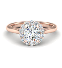 Iris Dainty Floral Style Halo Engagement Ring