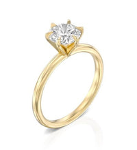 Luminous 1.2 CT Round Brilliant 6-Prong Solitaire Engagement Ring in Yellow Gold